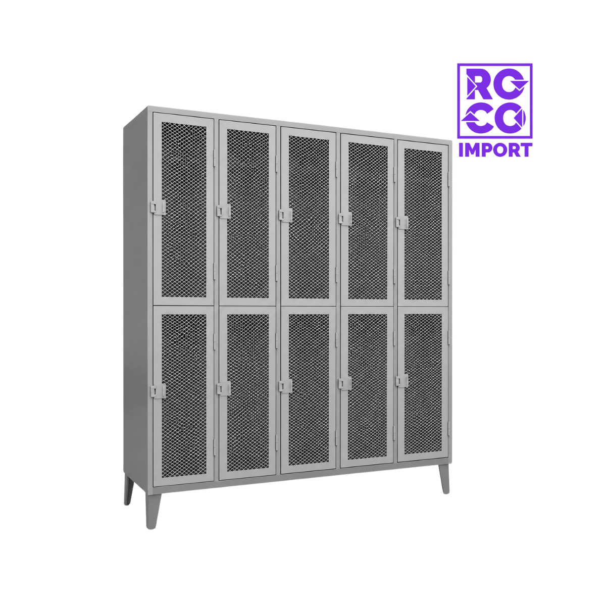 5 Cuerpos Dobles Malla- Locker Metálico 10 Puertas