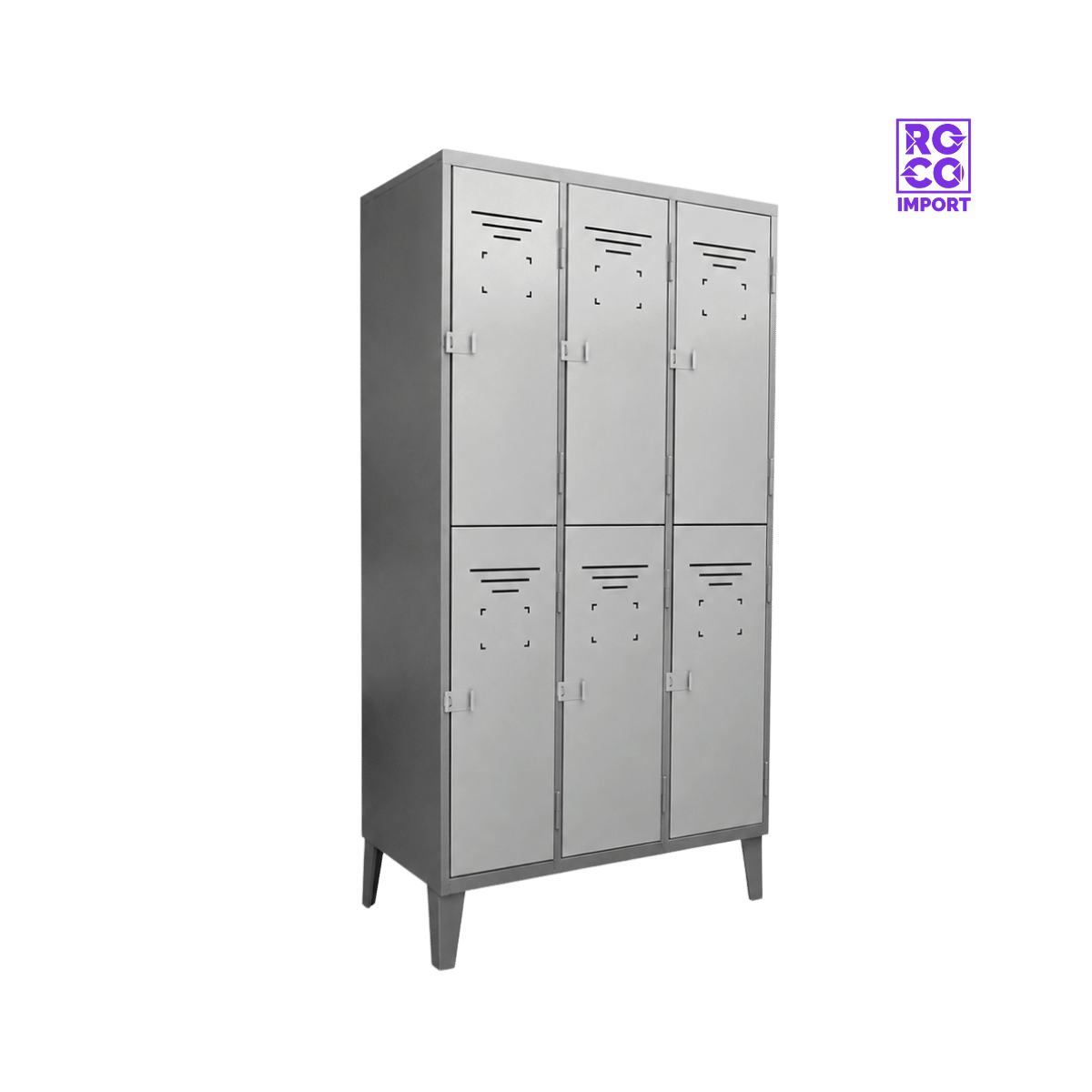 Locker Metálico 6 Puertas – 3 Cuerpos Dobles