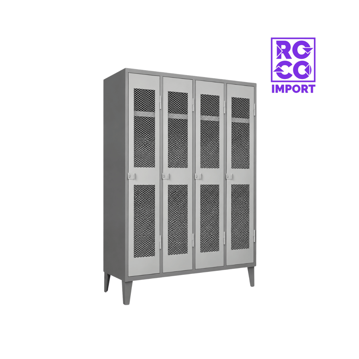 4 Cuerpos Simples malla - Locker Metálico 04 Puertas