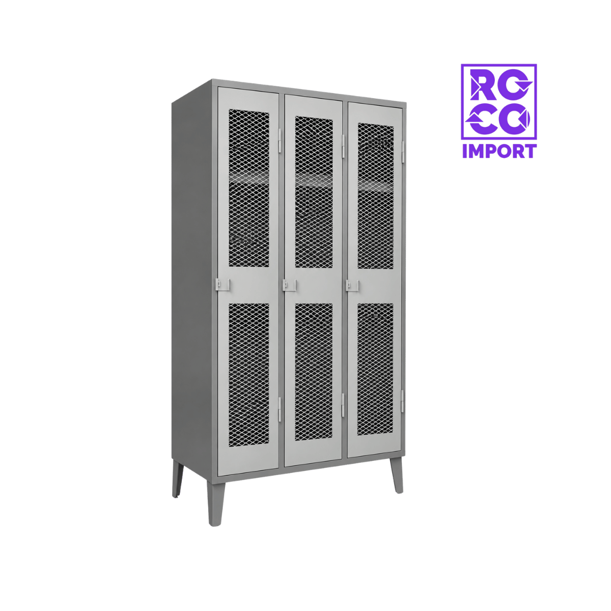 3 Cuerpos Simples Malla - Lockers Metálico 03 Puertas