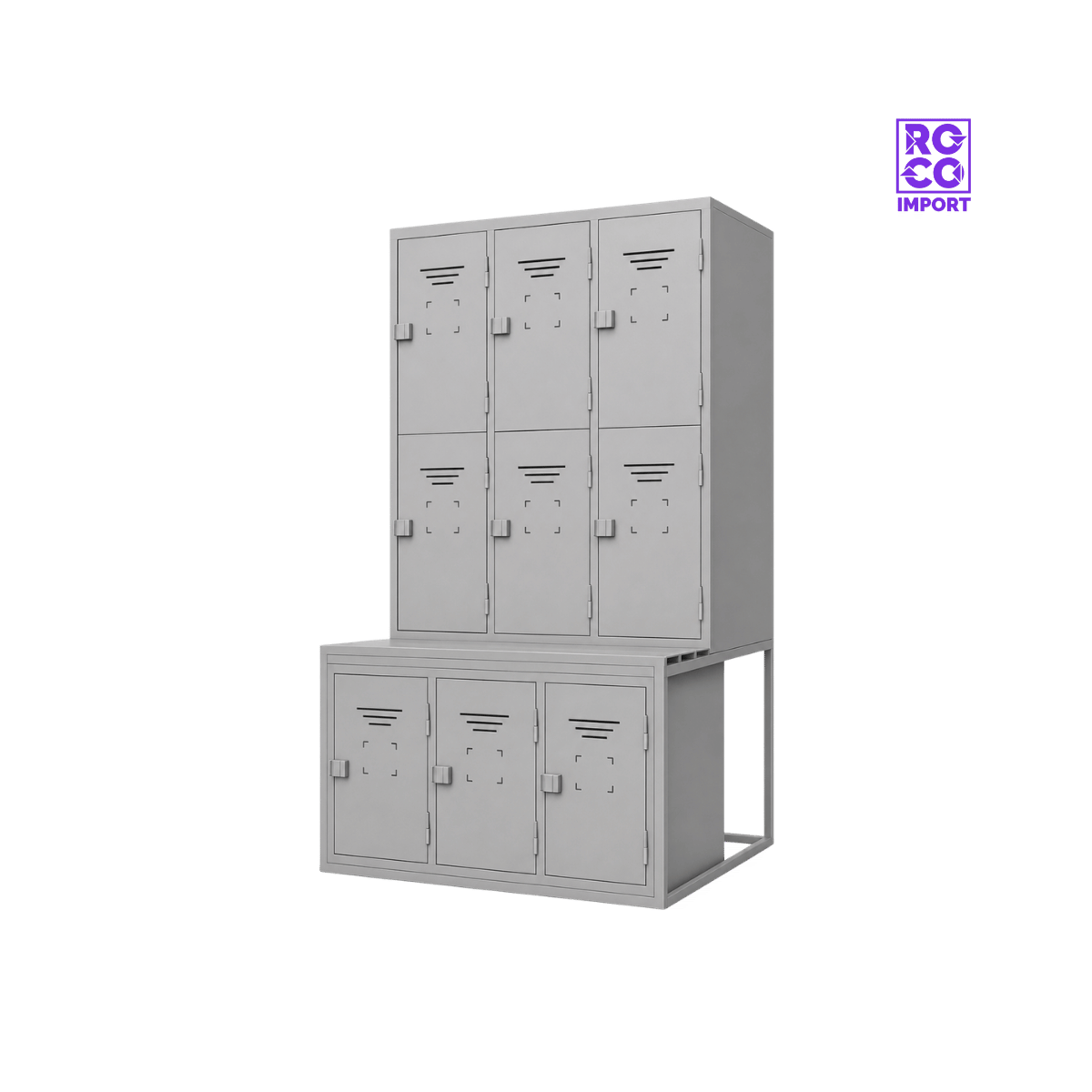 Locker Minero Especial 9 Puertas con Banca