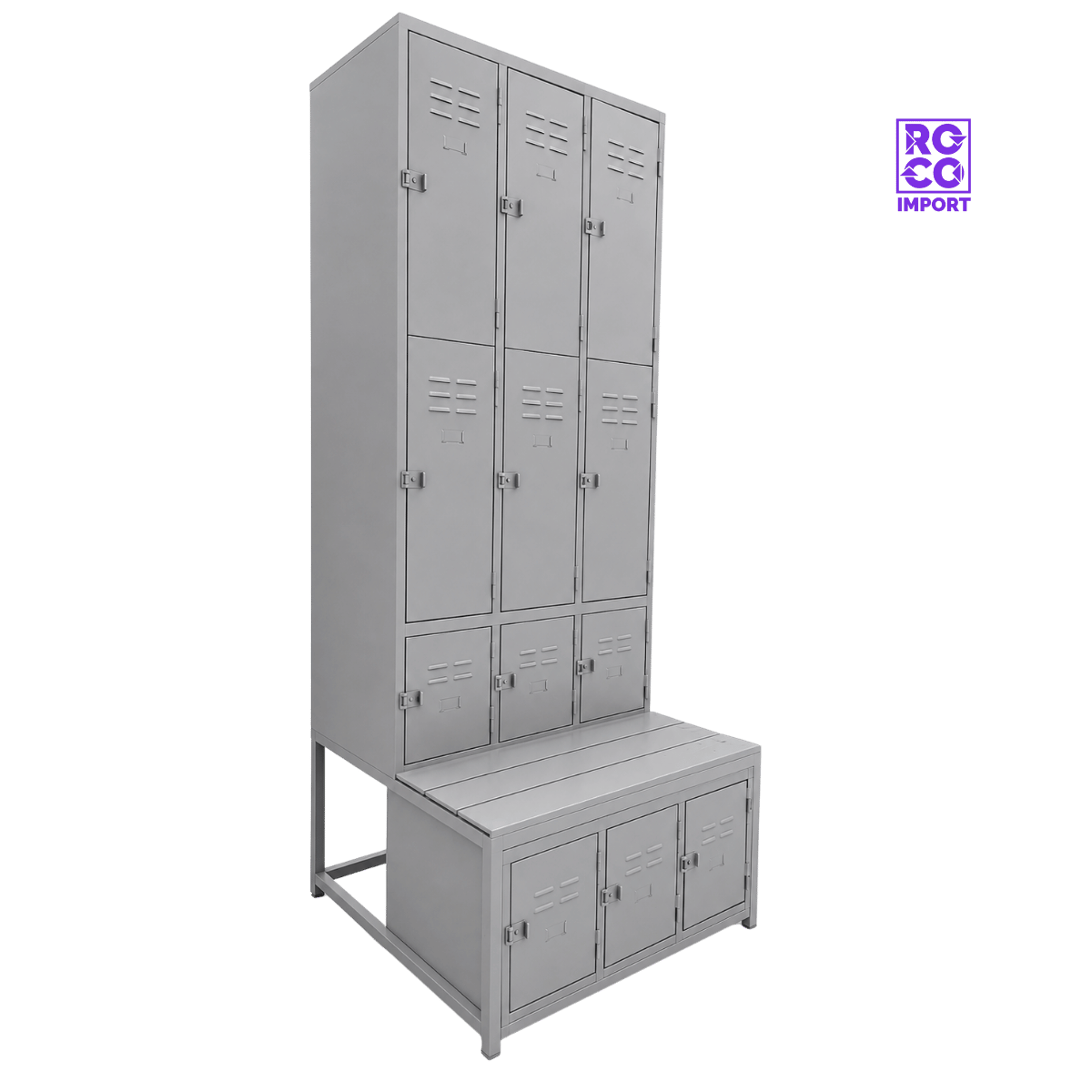 Locker Minero 12 Puertas con Banca – Alta Capacidad