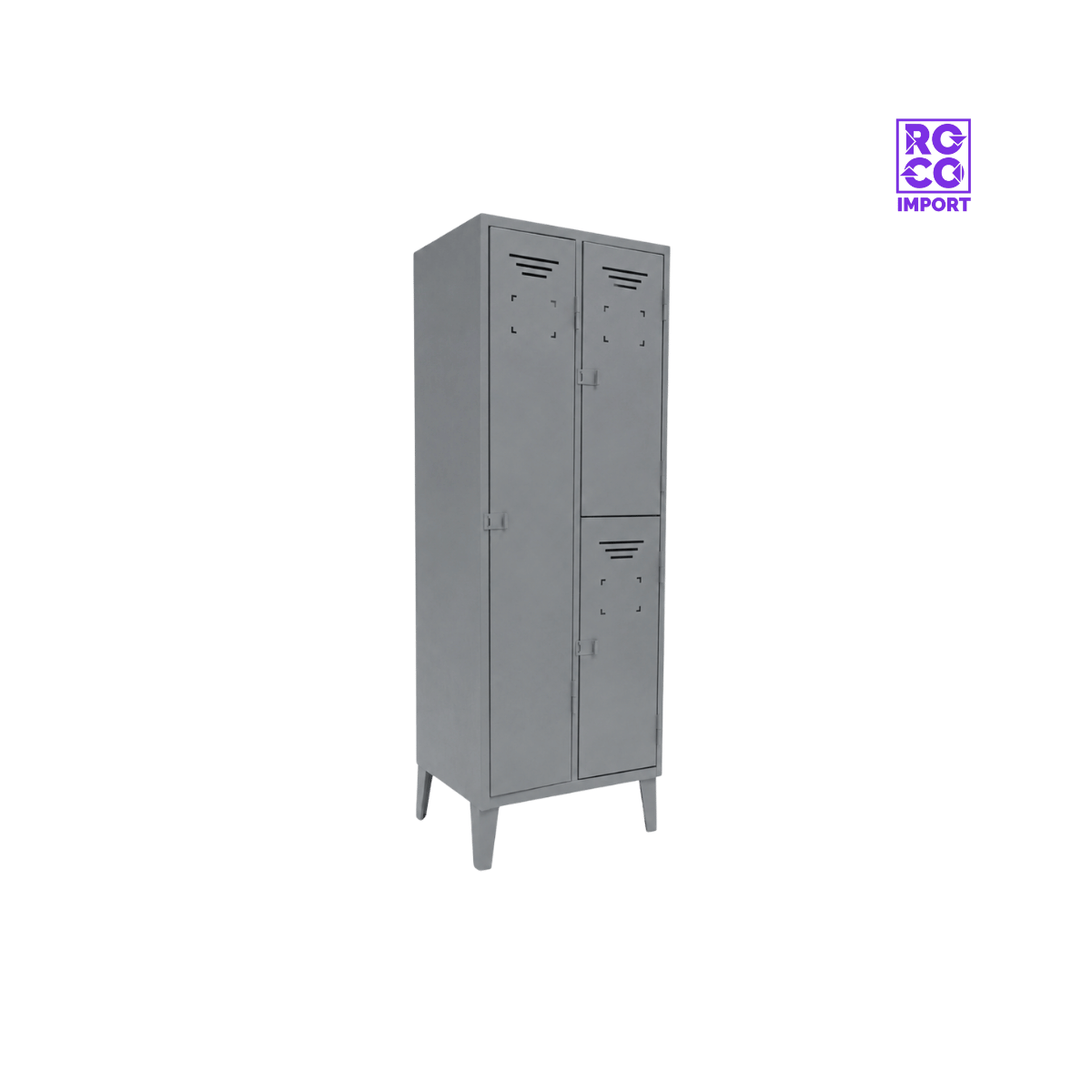 Locker Metálico 3 Puertas - 2 Cuerpos