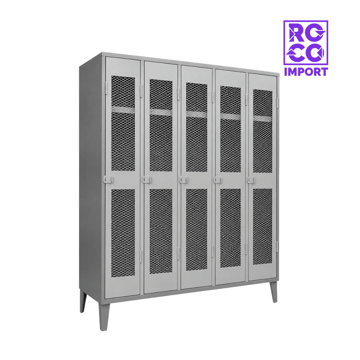 5 Cuerpos Simples Puerta Malla - Lockers Metálicos 05 Puertas  0