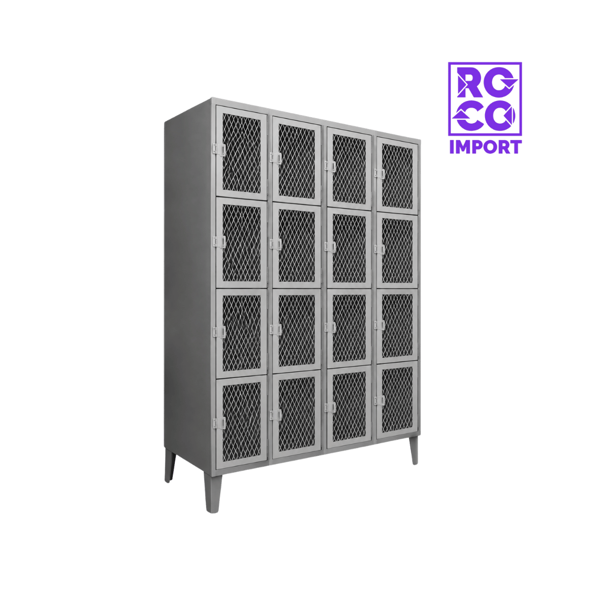 4 Cuerpos Cuadruples Puerta Malla - Lockers Metálico Casillero de 16 Puertas –