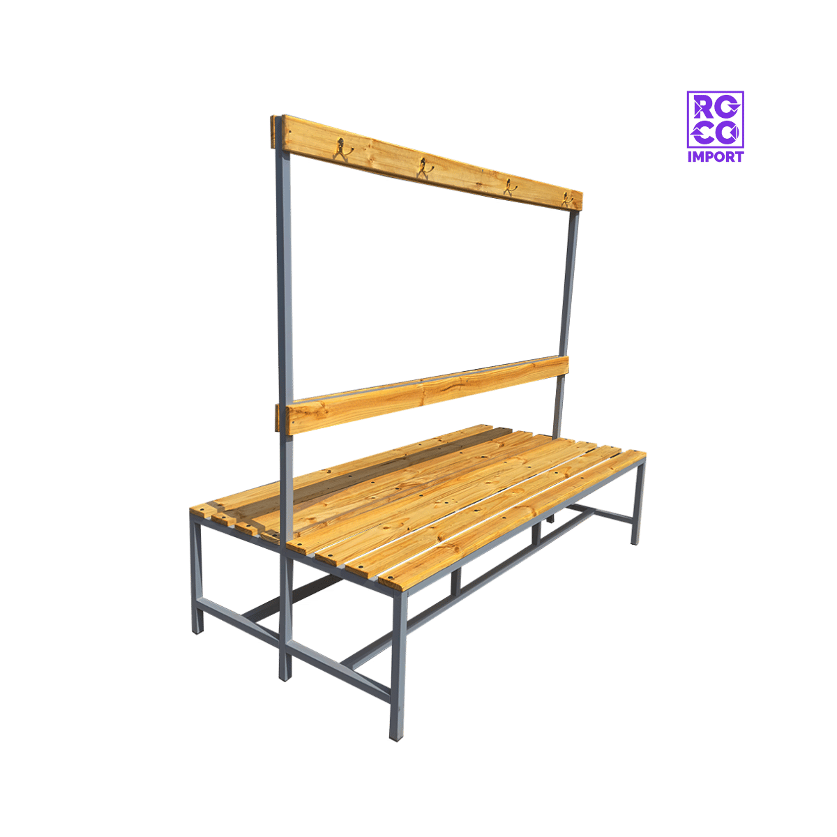 Banca Doble Madera con Perchero 120 cm
