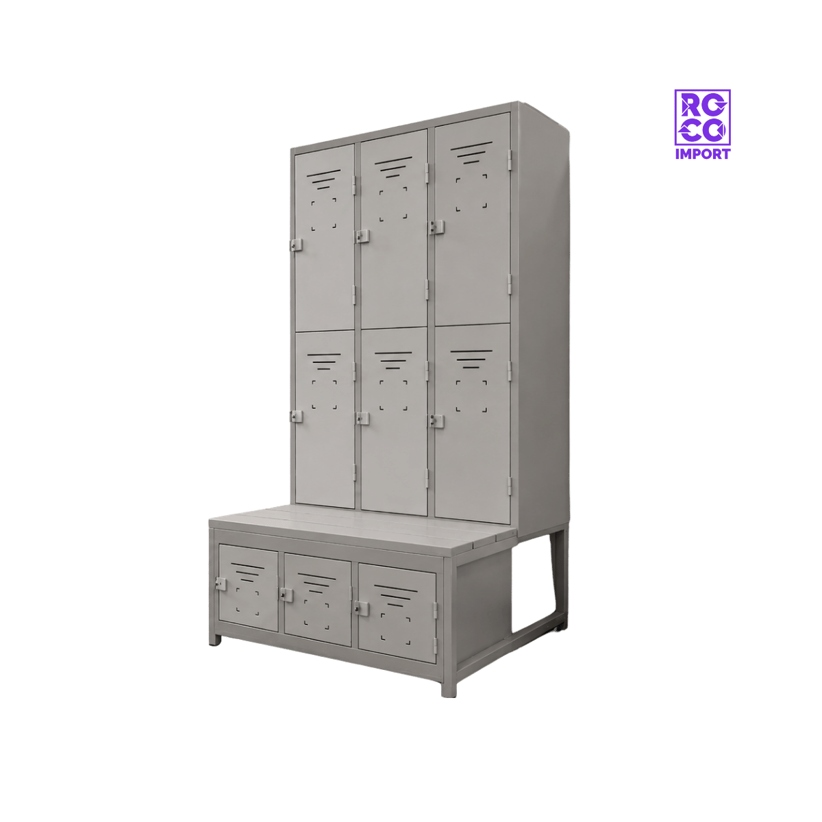 Locker Minero 9 Puertas con Banca – Faenas Mineras