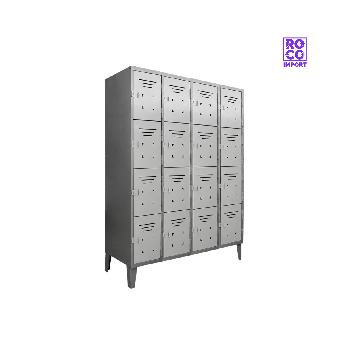 Locker Metálico  Casillero de 16 Puertas – 4 Cuerpos Cuadruples